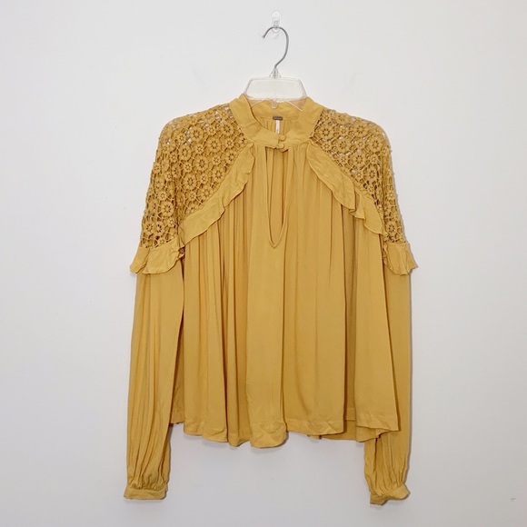 Free People Tops - Free People A Little Bit of Love Crochet Blouse